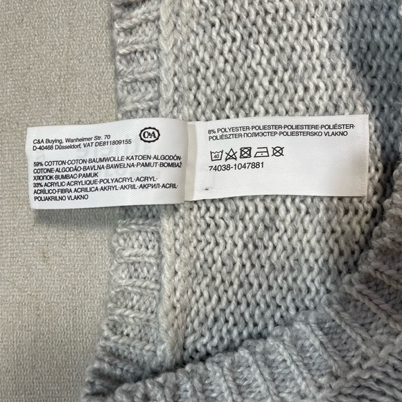 HERE THERE Cotton Blend Grey Dog Front Sweater Size S - Picture 8 of 9